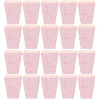 20 Pcs Snack Containers Movie Night Paper Bag Candy Goodie Boxes Bowknot Party Pink Cookie Holiday Popcorn Supplies