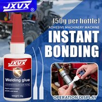 50g Metal Welding Glue Instant Drying Cyanoacrylate Super Glue Strong Adhesive Office Supplies Fast Glue for Leather, Glass and Metal