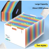 1PC Large Capacity Student Multi Layer Exam Paper Storage Bag, Vertical Scalable Classified Folder