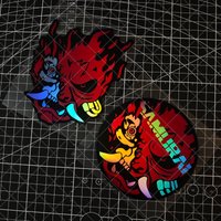 AliExpress NONE Cyber Samurai Oni Mask Stickers Holographic Waterproof Vinyl Decals for Car Bike Decor