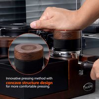 IKAPE Espresso Wooden Calibrated Tamper, Coffee Walnut Tamper with Titanium PVD Coating Base and Spring Loaded Fit 51/54/58mm