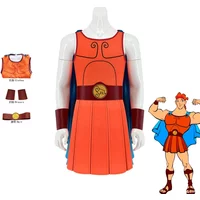 Film Hercule Cosplay Costume Fantasy Jumpsuit With Vest Cape Outfit Halloween Carnival Party Disguise Suit For Boys Adults Child