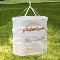 1/2/3 Tier Portable Mesh Hanging Drying Net Foldable Rack for Clothes Fruits Herbs Vegetables