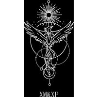 Herbal Juice Tattoo for Women Temporary Tattoo Sticker Phoenix Sun Lasting Fake Tattoos Festival Waterproof Arm Tatto Stickers