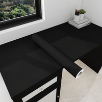 40cm Black Matte Self-Adhesive Vinyl Film – Thickened DIY Furniture Wrap for Cabinets, Tables, Walls & Kitchen Renovation