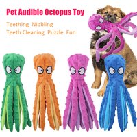 Dog Vocal Toys Octopus Non-stuffed Soft Plush Toy Puppy Educational Teething Chew Toys Pet Supplies for Small Medium Dogs