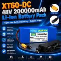13S3P 48V 200Ah 18650 Lithium-Ionen-Akkupack mit BMS und leistungsstarker Ersatzbatterie für 500W-1000W E-Scooter und Elektrofahrräder