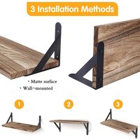 4PCS Home Corner Floating Shelves Wall Mounted Storage Wooden Display Shelf