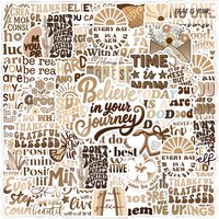 10/30/50pcs Bohemian Inspirational Phrases Cartoon Stickers Vintage Motivational Aesthetic Graffiti Decals DIY Luggage Notebook