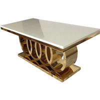 //With Stainless Steel Leg For Dining Room Furniture Modern Luxury Rectangular Marble Dining Table Set 6/8 Seater Chair