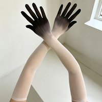 Damen-Strumpfhandschuhe aus Tüll mit Farbverlauf, extra lang, eng anliegend, hohe Elastizität, atmungsaktiv, für Cosplay, KPOP, Bühnenauftritte, sexy