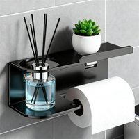 Self Adhesive Toilet Paper Holder Wall Mounted Kitchen Towel Rack Storage Organizer Bathroom Accessories No Drill Wall Storage