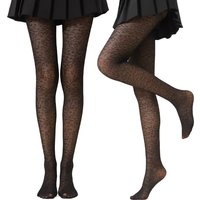 Women Black Sexy Vintage Seamless Stockings Leopard Pattern Sheer Tights Thin Silky Pantyhose Gothic Vintage Seamless Stockings