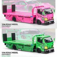 Mega Gear 1:64 Porsche 911 Rexy Roxy Trailer Set Full Floor Modified Flatbed Trailer Diecast Car Model Ornament Collection Gift