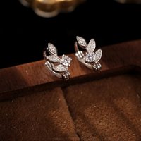 925 Sterling Silver French Style Tree Branch Earrings Cute Fresh for Girls Versatile Fashionable Perfect Personal Expression
