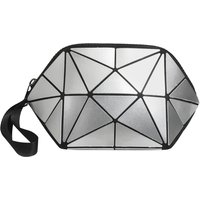 Simple Portable Makeup Storage Bag, Lightweight Multifunctional Geometric Pattern Bag, Travel Toiletry Pouch Coin Purse Cosmetic
