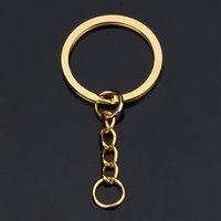 20pcs Gold Color Key Chain Key Ring Rhodium 28mm Long Round Split Keyrings Keychain With Open Jump Ring For DIY Jewelry Making