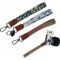 Patterned Wrist Strap Woven Vintage Hand Strap Wristlet Lanyard + Metal Clasp for DJI Osmo Pocket 4 3 Compact Mirrorless Camera