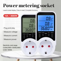 AC Power Meter Electricy Consumption Energy Meter Plug Socket Digital Wattmeter Power Electricity Analyzer Monitor EU/FR/US/UK