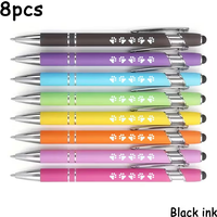 A set of 8 ballpoint pens, featuring cat and dog paw prints, is an ideal choice for office use by pet lovers.