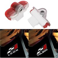 2Pcs LED Car Door Ghost Shadow Logo Projector Light Decoration Lamp For SEAT Alhambra Leon MK1 2005 2006 Accessories