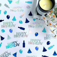 100pcs Colorful Birthday Confetti Decorations, Paper Balloon & Hat Cutouts, Festive Sprinkles for Party Table Scatter