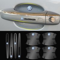 4/8Pc 3D Transparent Car Door Handle Paint Scratch Protector Sticker For Volkswagen VW R Polo Passat Rline Golf Tiguan Jetta GTI