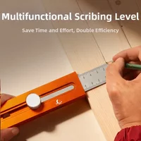 1pc Extendable Multifunctional Marking Level Scriber Marking Tools Adjustable Woodworking Multiple Angled Positioning Ruler