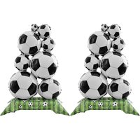 2-Packof Medium-Sized Standing Football-Shaped Aluminum Foil Balloons, Suitable for Football-Themed Party Decorations, World Cup