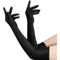 Black/ Red /White High Elastic Elbow Finger Gloves for Women Wedding Party Nighclub Long Gloves Accessories