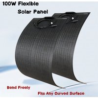 200 W 18 V flexibles, biegbares Solarpanel (2 Stück 100 W), IP67 wasserdicht, ultradünn, leichtes Solarladegerät für Wohnmobil, Wohnwagen, Boot, Camping, Notstromversorgung