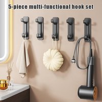 New!Multifunctional Hook Set, No Drilling Required, For Bedroom Storage, Bathroom, Kitchen, And Entryway Key Racks.