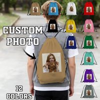 1Pc Personalized Custom Photo Drawstring Backpack - Travel, Sports Training Bag, Commemorative Gifts, Designed for Fitness Lover