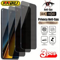 NNBILI 3Pcs Privacy Tempered Glass Screen Protector For Redmi Xiaomi Note 14 13 Pro 4G 5G 12 Pro Plus 11 11S 10S Pro 9H Hardness
