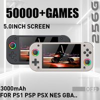 M26 Open Source 256G Handheld Video Game Console with 5.0 Inch IPS Screen 3000mAh Linux System Portable Pocket Player Games