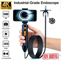 360° Type-C Articulating Endoscope Camera 4K UHD Borescope Car Inspection Industrial Endoscope For IOS Android Auto Repair