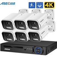 8MP 4K Ai Face Detection Security Camera System POE NVR Kit CCTV Video Record Outdoor Home Human Audio Surveillance Camera Xmeye