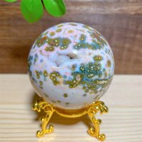Natural High Quality Ocean Jasper Sphere Ball Stone Crystal Specimen Spiritual Hand Energy Healing Feng Shui Home Decoration