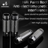HiFi 4PCS High Quality Carbon Fiber Pants Boot Aluminum Alloy Y Splitter HiFi Speaker Audio Cable Wire Pant