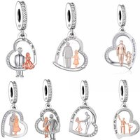 Fit Original Pan Charm Bracelet 925 Sterling Silver Grandad and Granddaughter Walk Bead For Making Women Berloque 2024