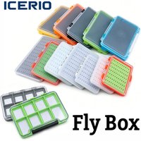 ICERIO1PC Fly Fishing Box Multi-style Foam/Compartment Tackle Case Waterproof Clear Hook Lure Fly Box for Trout Bass Angling