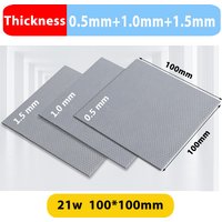 21W/MK Thermal Pad Kit 0.5mm 1.0mm 1.5mm High Performance Thermal Pads for SSD GPU CPU Nvme M.2 PS5 PC Laptop Heatsink Cooling
