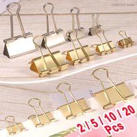 Binder Clips Office Stationery Long Tail Clip Metal Stainless Steel File Document Ticket Securing Clips15/19/25/32mm Gold Silver