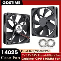 Gdstime 140mm Fan 24V 12V 5V Cooler 140*25MM Case CPU Fan 14025 Radiator Fan for Home Mechanical Equipment,Humidifiers Cooling
