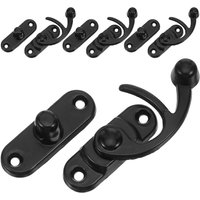 4Pcs Metal Swing Arm Clasp Latch Zinc Alloy Secure Black Cabinet Latch Hardware for Furniture Cupboard Chest Toolbox Jewelry Box