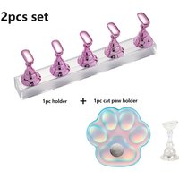 2PCS Set Nail Art Practice Holder DIY Flase Nail Practice Base Press-on False Nail Display Holder Cat Paw Manual Nail Tools Nail