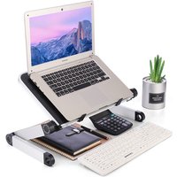 1-teiliger, verstellbarer, zusammenklappbarer Laptop-Schreibtisch, tragbar, für Betttisch, Notebook, Kühler, Lüfterständer, Computertisch, Schoßbüroschreibtisch