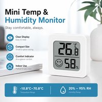 Portable Indoor Thermometer Hygrometer Mini Digital Temp Humidity Monitor Meter for Home Baby Room Kitchen Office Desk Table