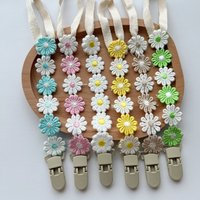 Baby Pacifier Ins Little Daisy Pacifier Clips Anti-drop Chain Toddler Dummy Clip Nipple Holder Cute Baby Gift Baby Accessories