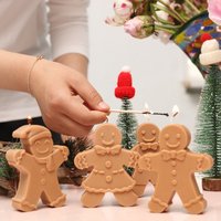 Gingerbread Man Candle Molds Handmade Christmas Silicone Mould for Soap Candle Making Christmas Home Decor